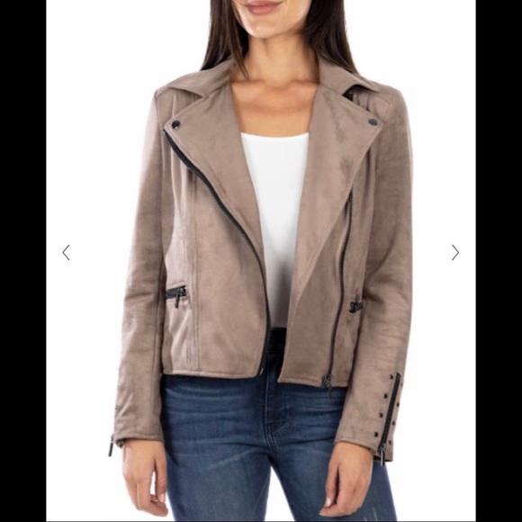 Kut from the Kloth Jackets & Blazers - NWT Kut from the Kloth Eveline Vegan Suede Moto Jacket - Size XS - Buff